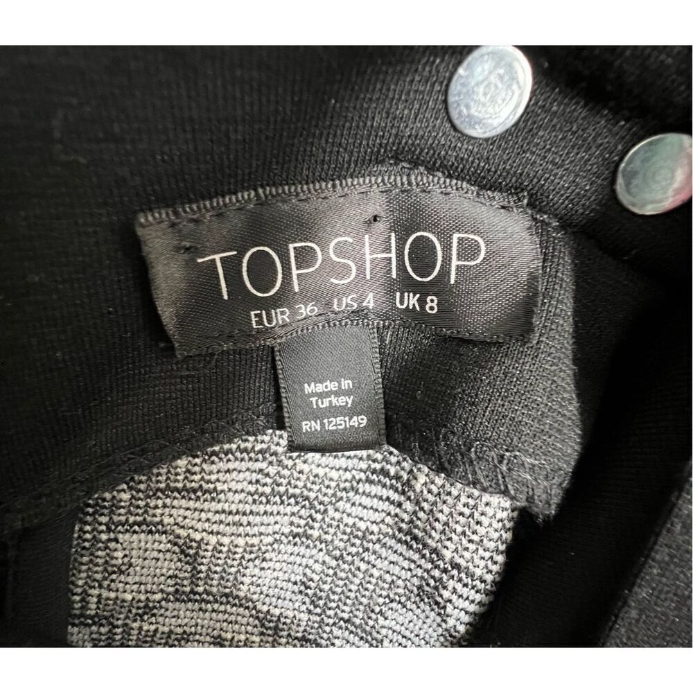 TopShop Black And White Knit Boho Stretchy Tank Style Dress With Pockets - Picture 4 of 6